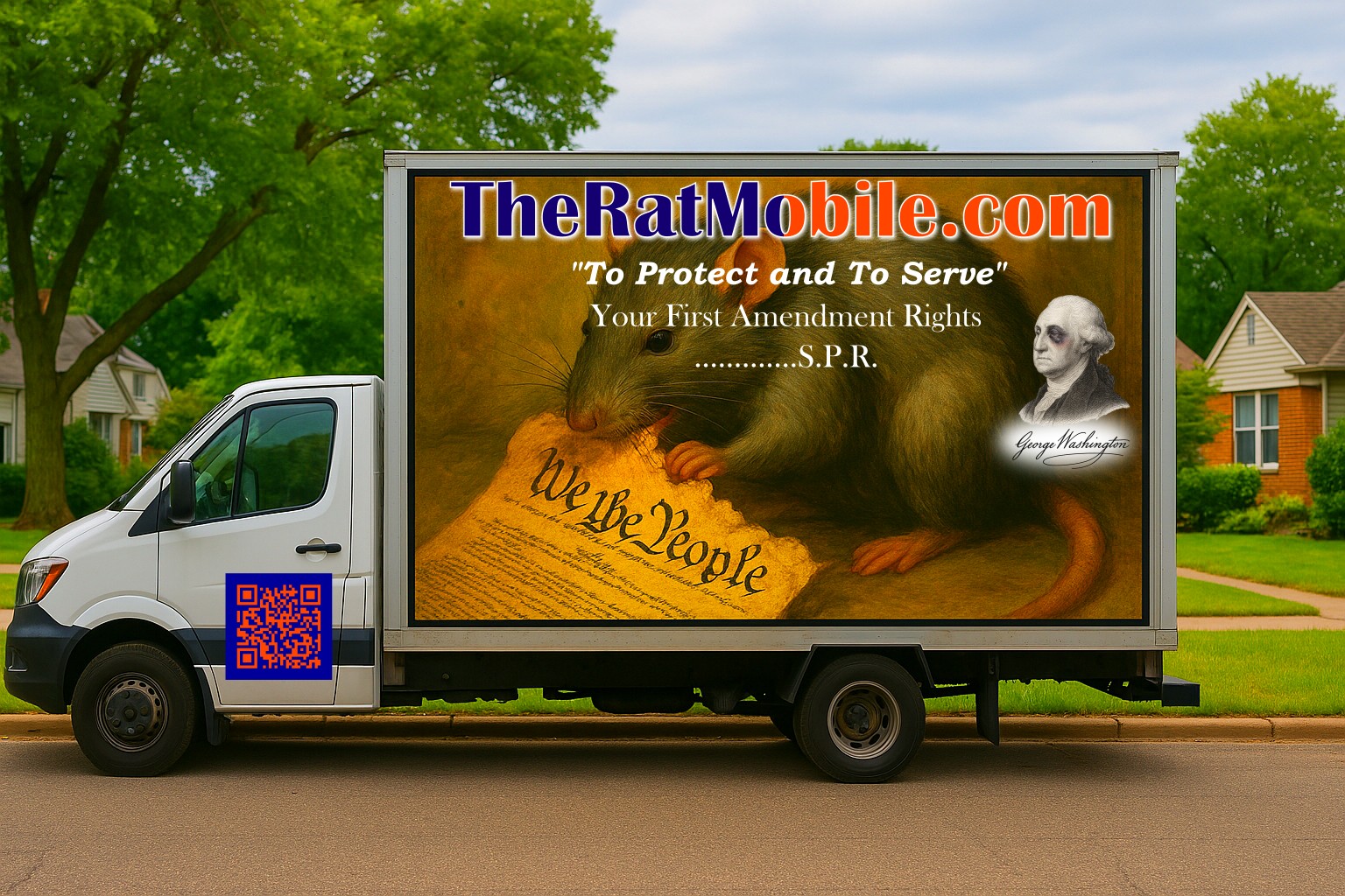 LED truck advertising TheRatMobile.com